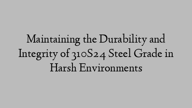 Maintaining the Durability and Integrity of 310S24 Steel Grade in Harsh Environments