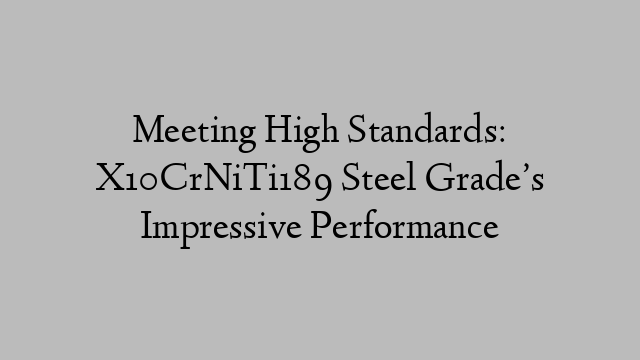 Meeting High Standards: X10CrNiTi189 Steel Grade’s Impressive Performance