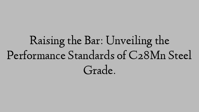 Raising the Bar: Unveiling the Performance Standards of C28Mn Steel Grade.