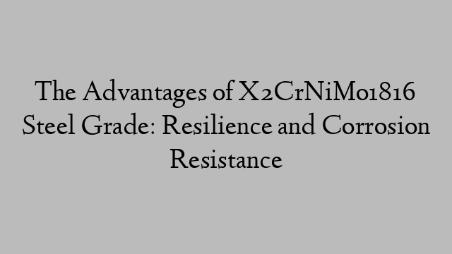 The Advantages of X2CrNiMo1816 Steel Grade: Resilience and Corrosion Resistance