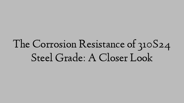 The Corrosion Resistance of 310S24 Steel Grade: A Closer Look