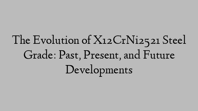 The Evolution of X12CrNi2521 Steel Grade: Past, Present, and Future Developments