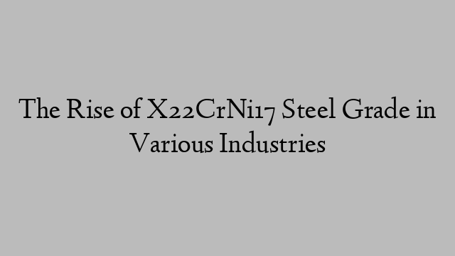 The Rise of X22CrNi17 Steel Grade in Various Industries