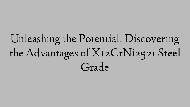 Unleashing the Potential: Discovering the Advantages of X12CrNi2521 Steel Grade