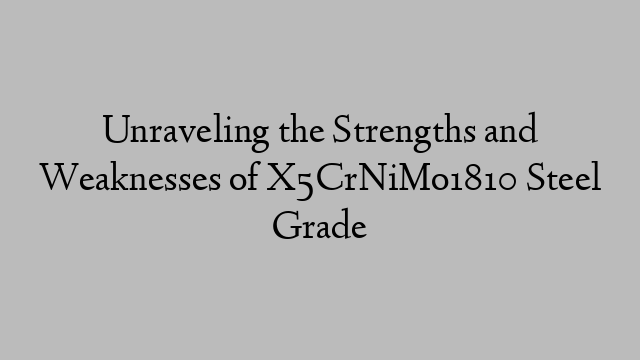 Unraveling the Strengths and Weaknesses of X5CrNiMo1810 Steel Grade