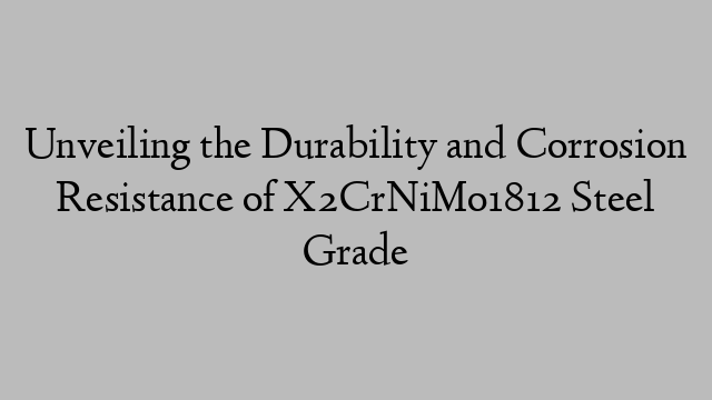 Unveiling the Durability and Corrosion Resistance of X2CrNiMo1812 Steel Grade