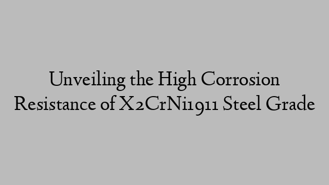 Unveiling the High Corrosion Resistance of X2CrNi1911 Steel Grade