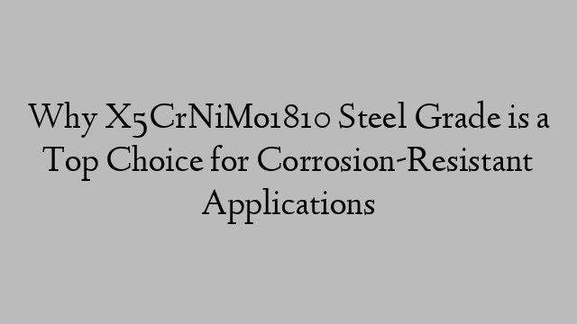 Why X5CrNiMo1810 Steel Grade is a Top Choice for Corrosion-Resistant Applications