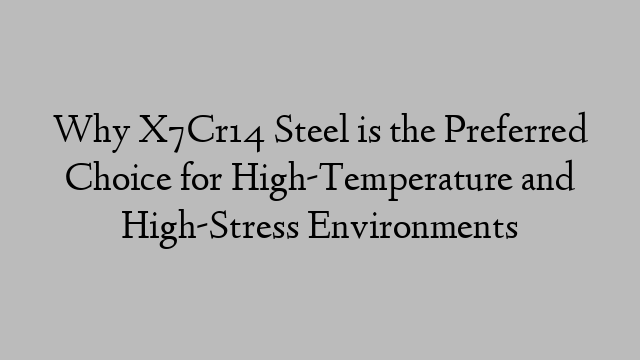 Why X7Cr14 Steel is the Preferred Choice for High-Temperature and High-Stress Environments