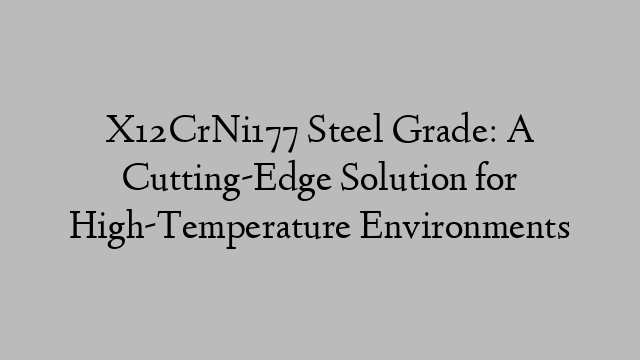 X12CrNi177 Steel Grade: A Cutting-Edge Solution for High-Temperature Environments