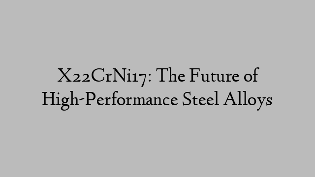 X22CrNi17: The Future of High-Performance Steel Alloys