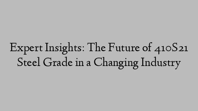 Expert Insights: The Future of 410S21 Steel Grade in a Changing Industry