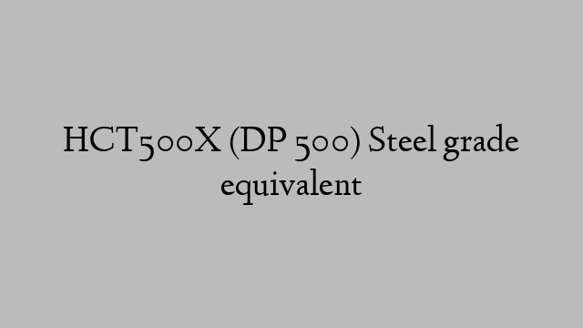 HCT500X (DP 500) Steel grade equivalent