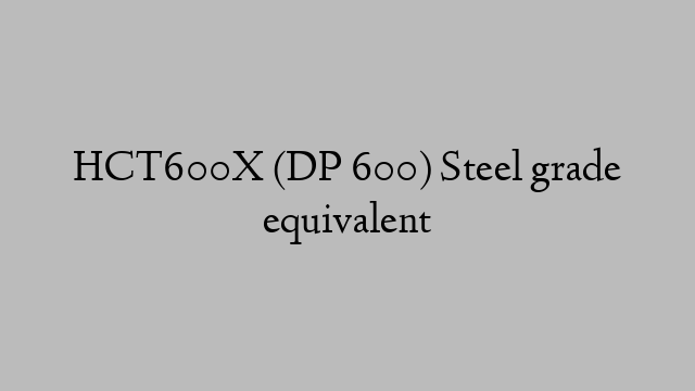 HCT600X (DP 600) Steel grade equivalent