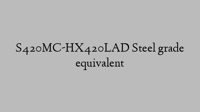 S420MC-HX420LAD Steel grade equivalent