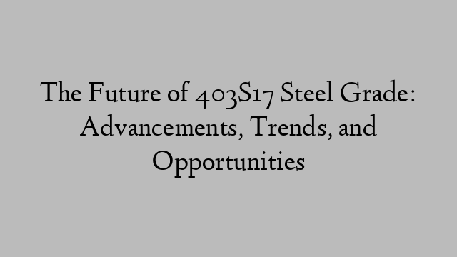 The Future of 403S17 Steel Grade: Advancements, Trends, and Opportunities